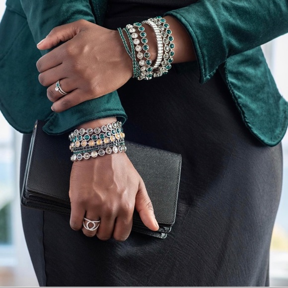 Touchstone Crystal ice bracelet Green Swarovski NU - Picture 2 of 2